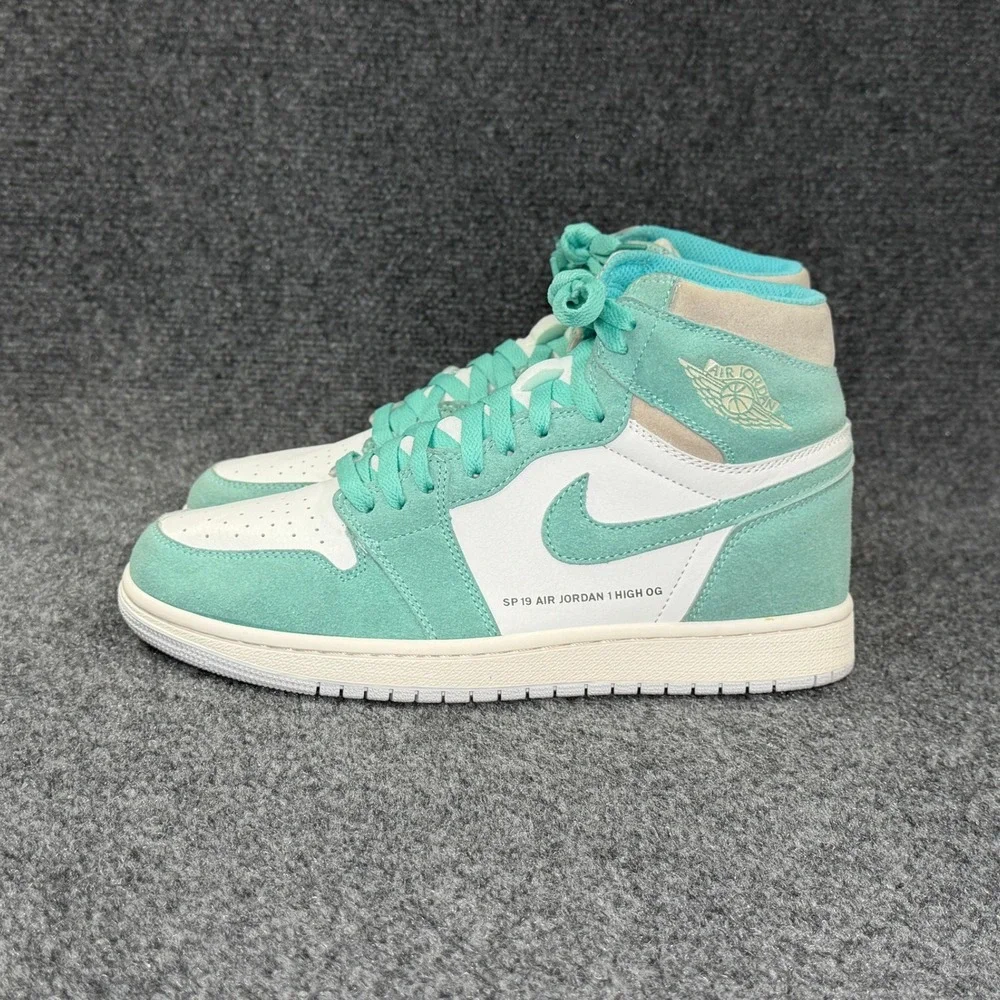 Jordan 1 Retro High Shoes Men's 8.5 Turbo Green Turquoise White Athletic Sneaker